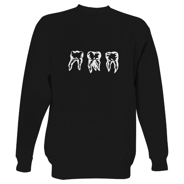 Mikina bez kapuce Unisex s potiskem Design zubů